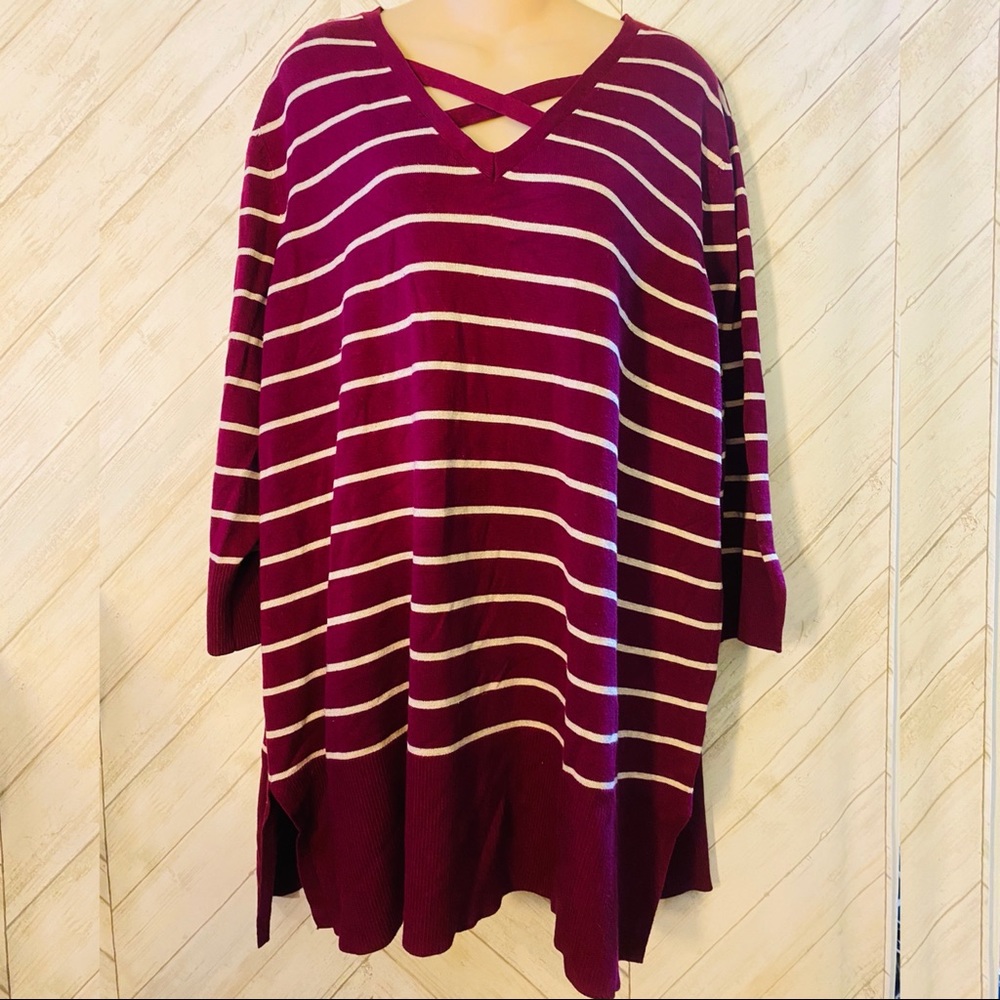 Striped tunic sweater